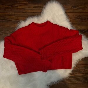 Red Cable Knit Sweater